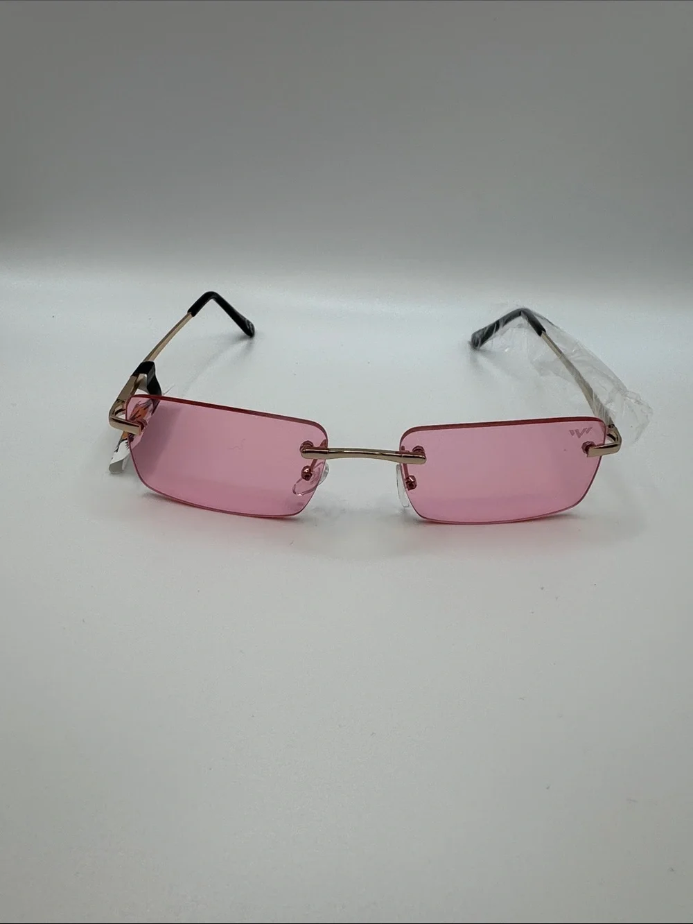 Pink Rimless Rectangle Sunglasses - Women Accessories